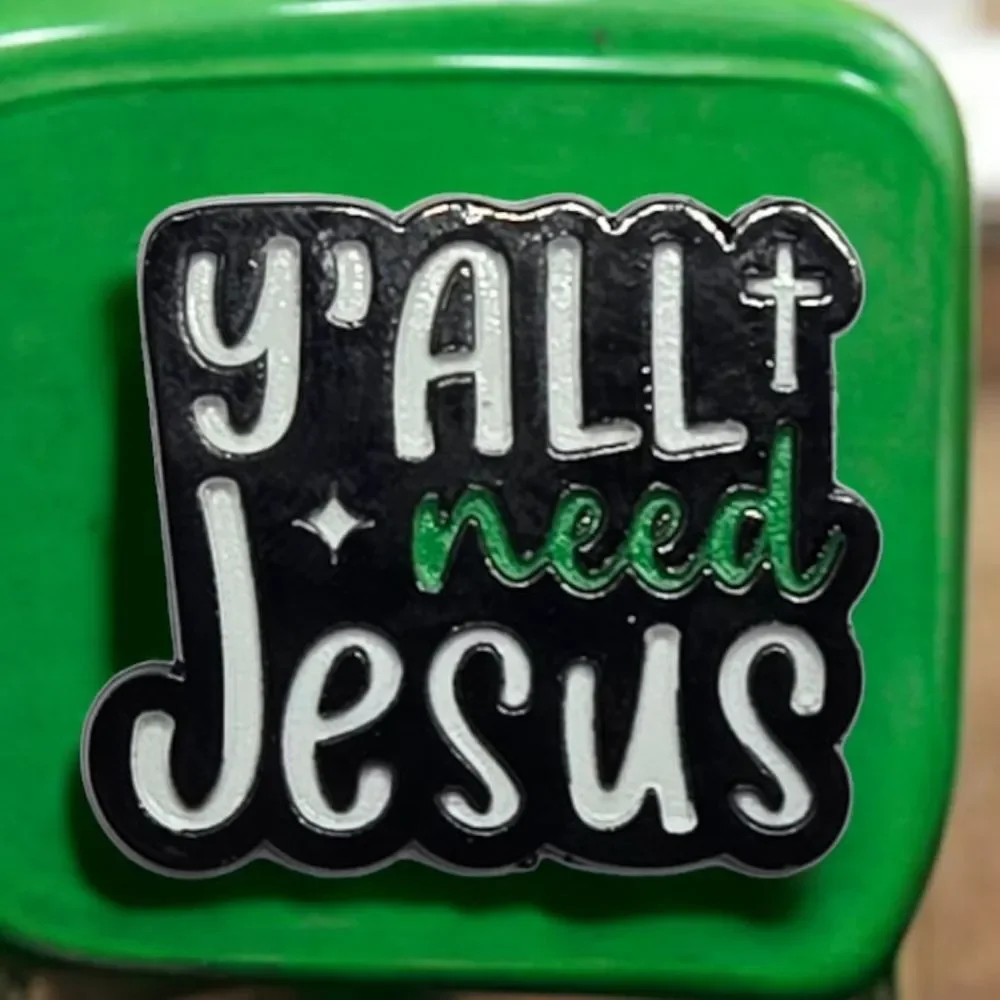 Y'All Need Jesus Enamel Pin Funny Christian Faith Lapel Hat Backpack Brooch NWT